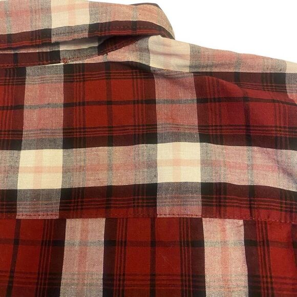 Old‎ Navy Dark Red and White Plaid Long Sleeve Button Down Shirt Sz XL NWT - Picture 9 of 13